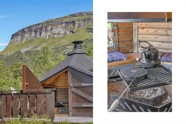 - Grillhytten er innredet og måler hele 9m² -